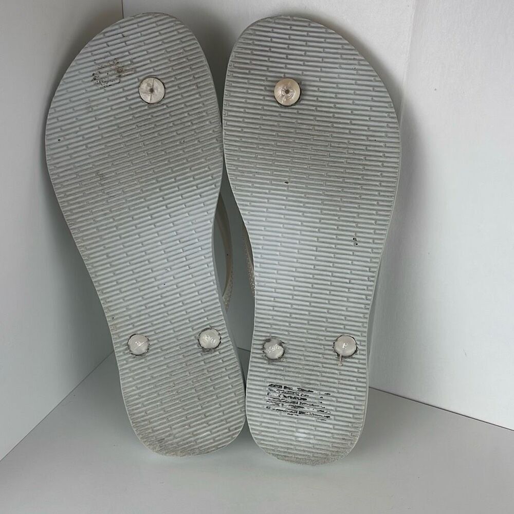Havaianas Slim Flip Flop Sandals Pearl White 7/8 - Picture 6 of 7
